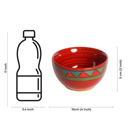 Caffeine Ceramic Handmade Orange & Green katori Bowl 200ml (Set of 2) - Caffeine Premium Stoneware