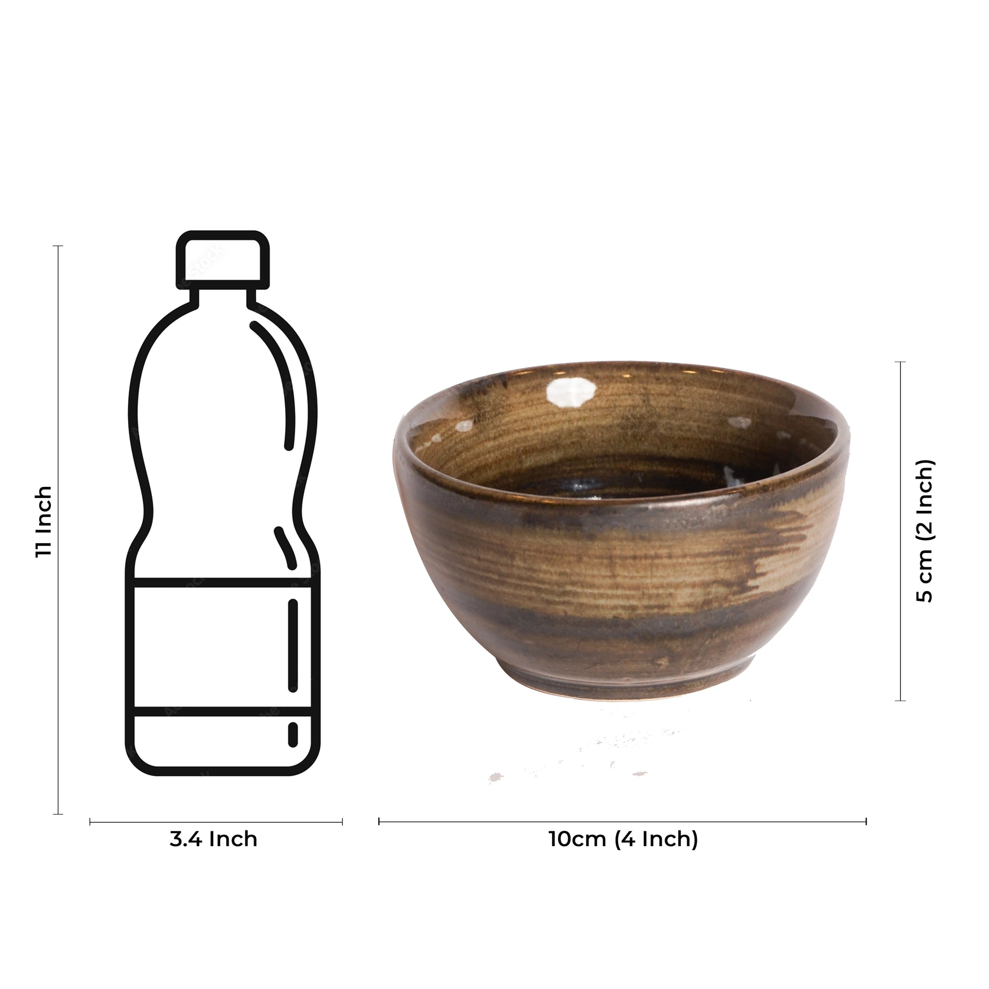 Caffeine Ceramic Handmade Brown Timberland katori Bowl (Set of 6) - Caffeine Premium Stoneware