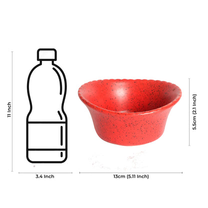 Caffeine Ceramic Handmade Red Matte Katori Bowl (Set of 6) - Caffeine Premium Stoneware