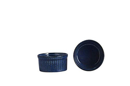 Caffeine Ceramic Handmade Blue Metallic Ramekins Bowl (Set of 6) - Caffeine Premium Stoneware