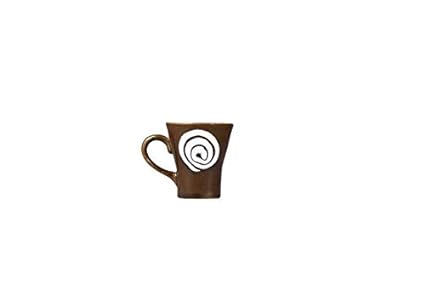 Caffeine Ceramic Handmade Brown Doodle Tea Cup (Set of 4) - Caffeine Premium Stoneware