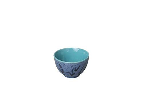 Caffeine Ceramic Handmade Blue Bamboo Dessert Bowl -(Set of 2) - Caffeine Premium Stoneware