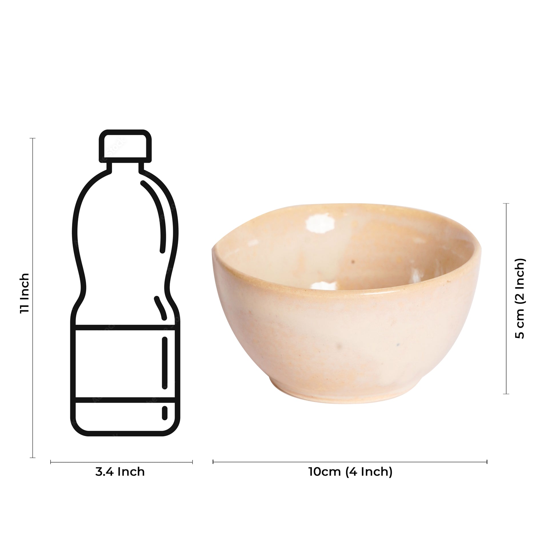 Caffeine Ceramic Handmade White Glossy Katori Bowl (Set of 4) - Caffeine Premium Stoneware
