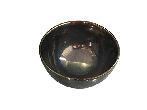 Caffeine Ceramic Handmade Black Metallic Nut Serving Bowl (Set of 2) - Caffeine Premium Stoneware