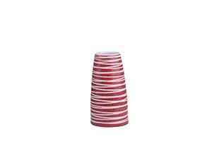 Caffeine Ceramic Handmade Pink &amp; white Rim Flower Vase (1 Pc)