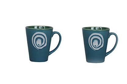 Caffeine Ceramic Handmade Sea Green Tea & Coffee Mugs (Set of 4) - Caffeine Premium Stoneware