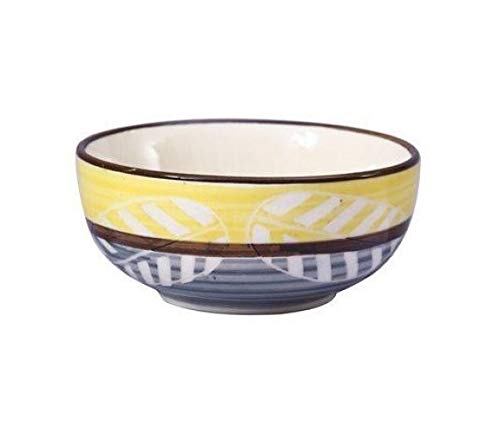 Caffeine Ceramic Handmade Yellow and Gray Dessert Bowl (Set of 4) - Caffeine Premium Stoneware