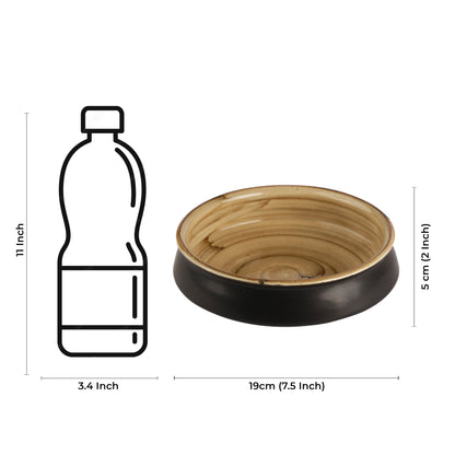 Caffeine Ceramic Handmade Black Studio Serving Bowl (Set of 3) - Caffeine Premium Stoneware