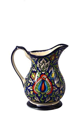 Caffeine Ceramic Handmade Stoneware Blue Jaipuri Water jug (Set of 1, 1400 ml) - Caffeine Premium Stoneware