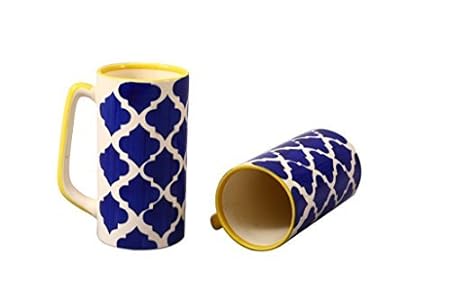 Caffeine Handmade Ceramic Blue umrao Milk Mug (Set of 2) - Caffeine Premium Stoneware