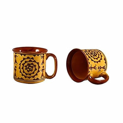 Caffeine Ceramic Handmade Mustard Romani Maggie Mug (Set of 2) - Caffeine Premium Stoneware