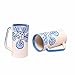 Caffeine Handmade Ceramic White and Blue Flora Milk Mug (Set of 2) - Caffeine Premium Stoneware