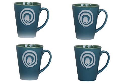 Caffeine Ceramic Handmade Sea Green Tea & Coffee Mugs (Set of 6) - Caffeine Premium Stoneware