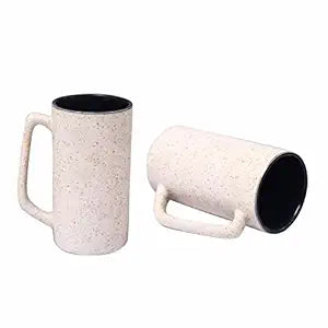 Caffeine Handmade Ceramic White Matte Milk Mug (Set of 2) - Caffeine Premium Stoneware