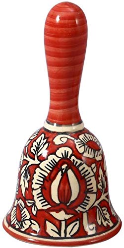 Caffeine Ceramic Stoneware Handmade Red Mughal Dinner Bell (Set of 1) - Caffeine Premium Stoneware