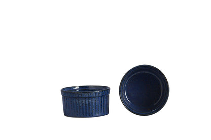 Caffeine Ceramic Handmade Blue Metallic Ramekins Bowl (Set of 2) - Caffeine Premium Stoneware