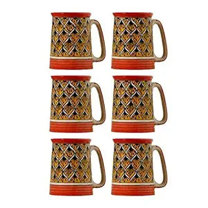 Caffeine Ceramic Handmade Orange Morroco Beer Mug – Set of 6 - Caffeine Premium Stoneware