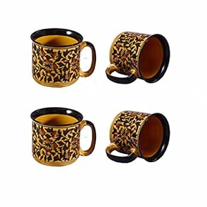 Caffeine Ceramic Handmade Brown sehra Maggie Mug (Set of 4) - Caffeine Premium Stoneware