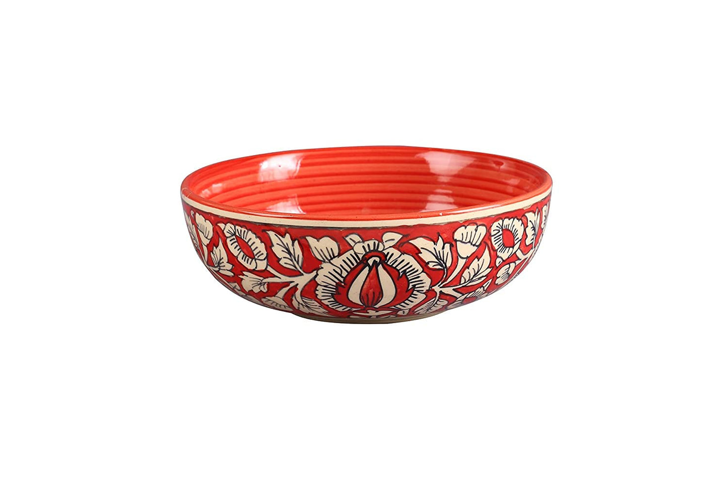 Caffeine Ceramic Handmade Red Mughal Combo Dinner Set (set of 5pcs)