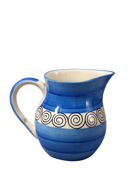 Caffeine Ceramic Handmade Stoneware Blue Doodle Water Jug Set of 1, (1800 ml) - Caffeine Premium Stoneware