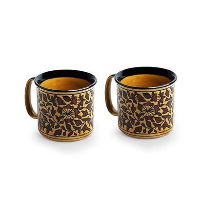 Caffeine Ceramic Handmade Brown sehra Maggie Mug (Set of 2) - Caffeine Premium Stoneware