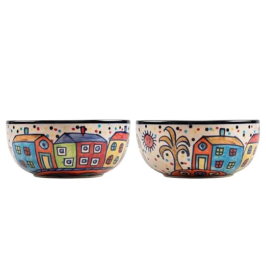 Caffeine Ceramic Handmade Family Hut Katori Bowl (Set of 2) - Caffeine Premium Stoneware