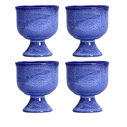 Caffeine Ceramic Handmade  blue Icecream Cup (Set of 6) - Caffeine Premium Stoneware