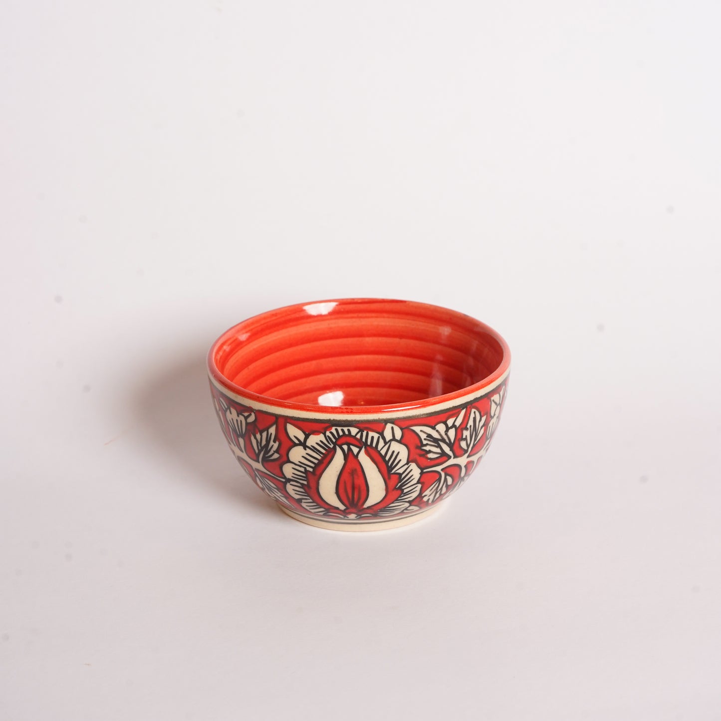 Caffeine Ceramic Handmade Red Mughal Katori Bowl (Set of 4) - Caffeine Premium Stoneware