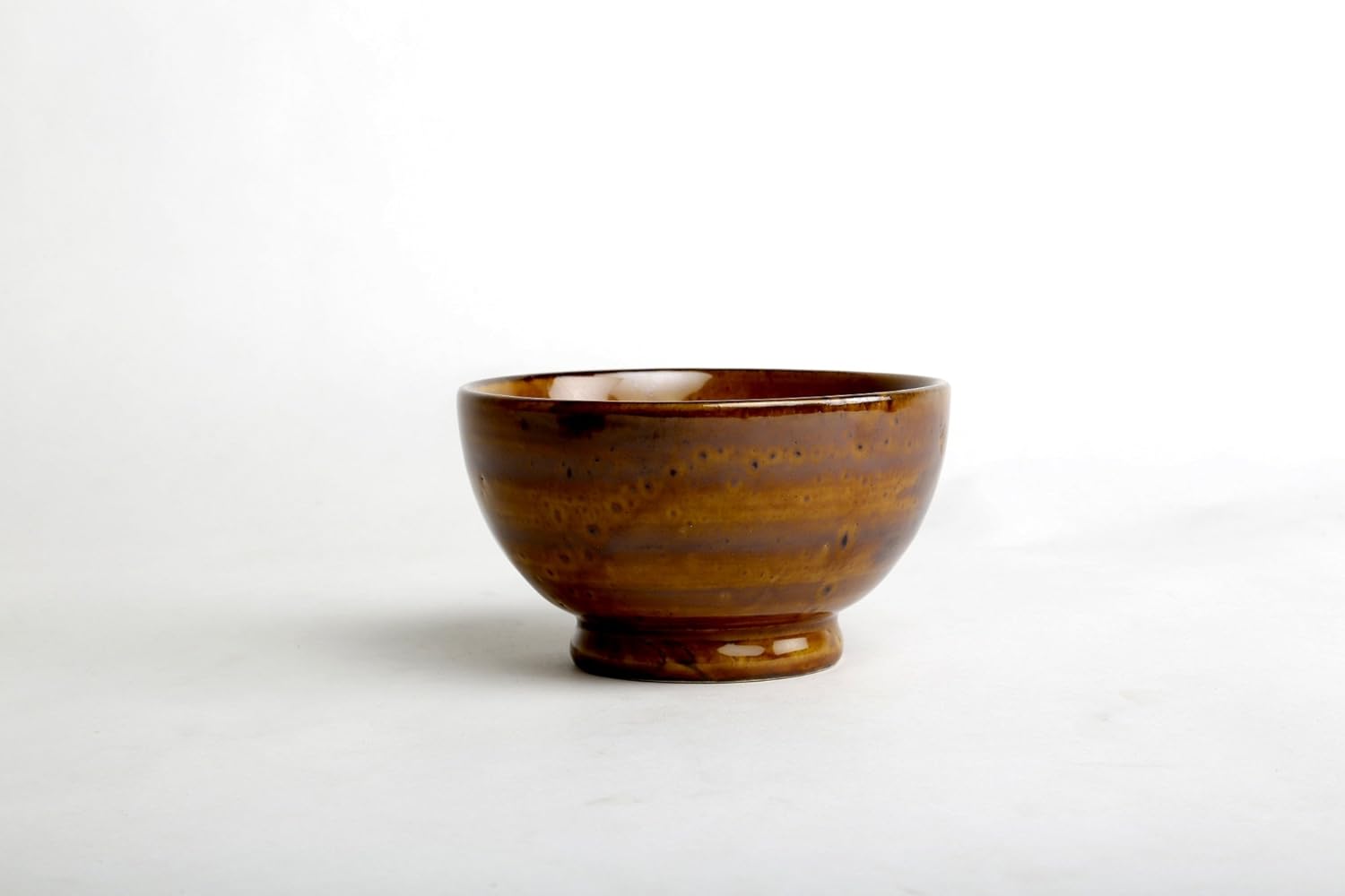 Caffeine Ceramic Handmade Brown Wooden Nut Serving Bowl (Set of 2) - Caffeine Premium Stoneware