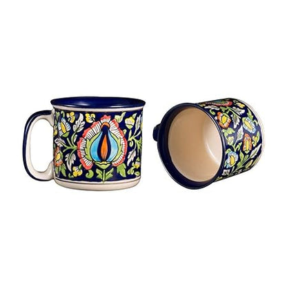 Caffeine Ceramic Handmade Blue Jaipuri Maggie Mug (Set of 4) - Caffeine Premium Stoneware