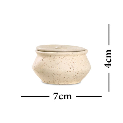 Caffeine Ceramic Stoneware Handmade Cream Matte Dip and Sauce (Set of 2) 120 ML - Caffeine Premium Stoneware