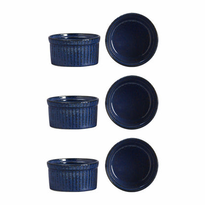 Caffeine Ceramic Handmade Blue Metallic Ramekins Bowl (Set of 6) - Caffeine Premium Stoneware