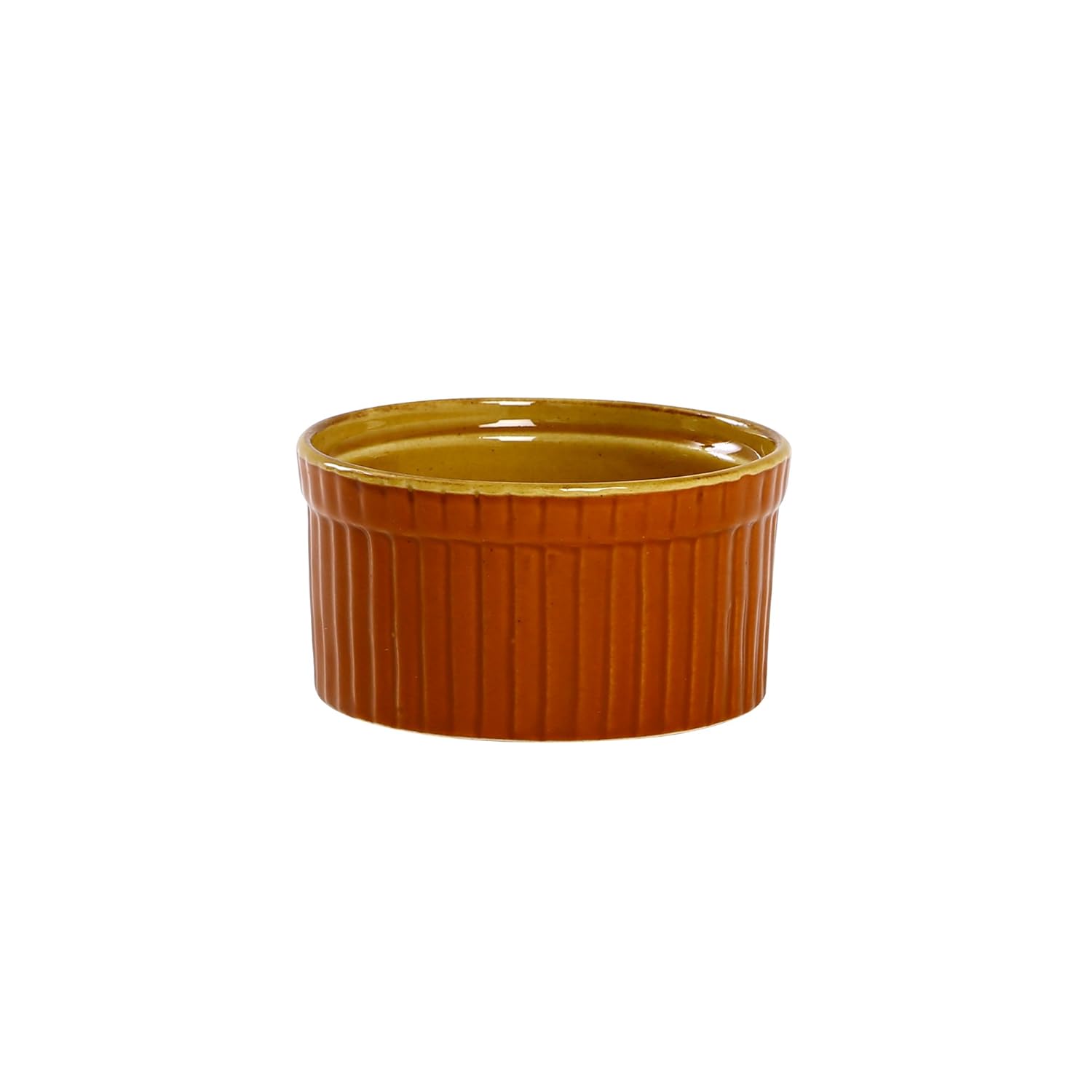 Caffeine Ceramic Handmade Brown & Yellow Ramekin bowl (Set of 4) - Caffeine Premium Stoneware