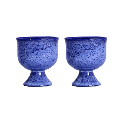 Caffeine Ceramic Handmade Blue Icecream Cup (Set of 2) - Caffeine Premium Stoneware