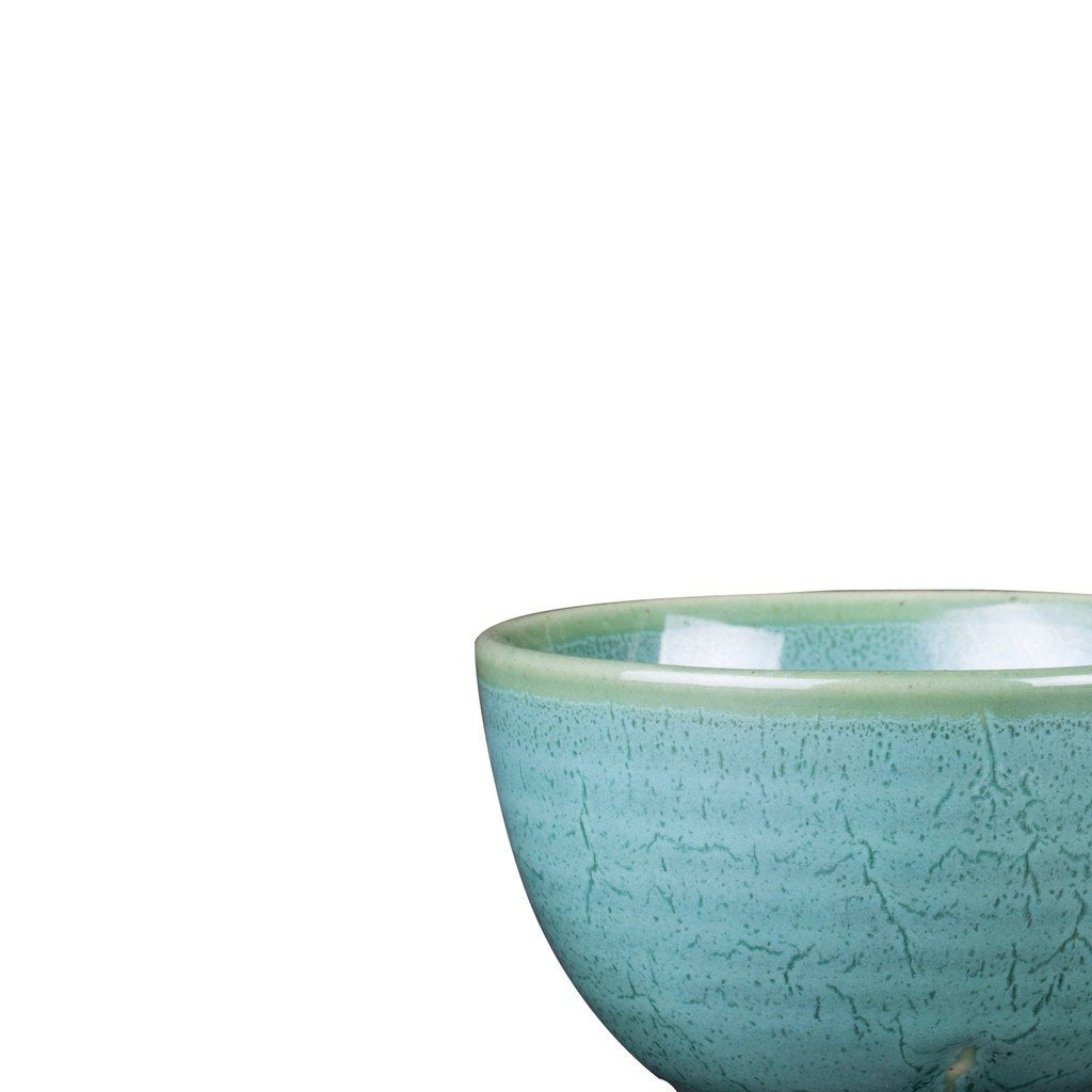 Caffeine Ceramic Handmade Ocean Green Dessert Bowl (Set of 4, 150 ml) - Caffeine Premium Stoneware