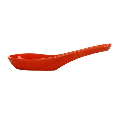 Caffeine Ceramic Handmade red Bamboo Soup Bowl with Spoon Set  4 - Caffeine Premium Stoneware