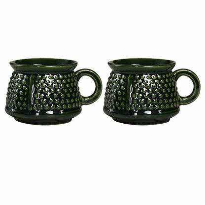 Caffeine Ceramic Handmade Green Bubble Tea Cups set of 2 - Caffeine Premium Stoneware