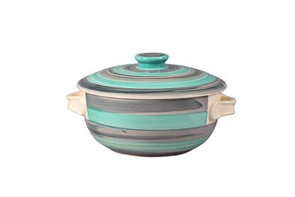 Caffeine Ceramic Handmade Sea Green Dinner Set (37 pcs. Dishwasher Safe & Microwave Safe) - Caffeine Premium Stoneware