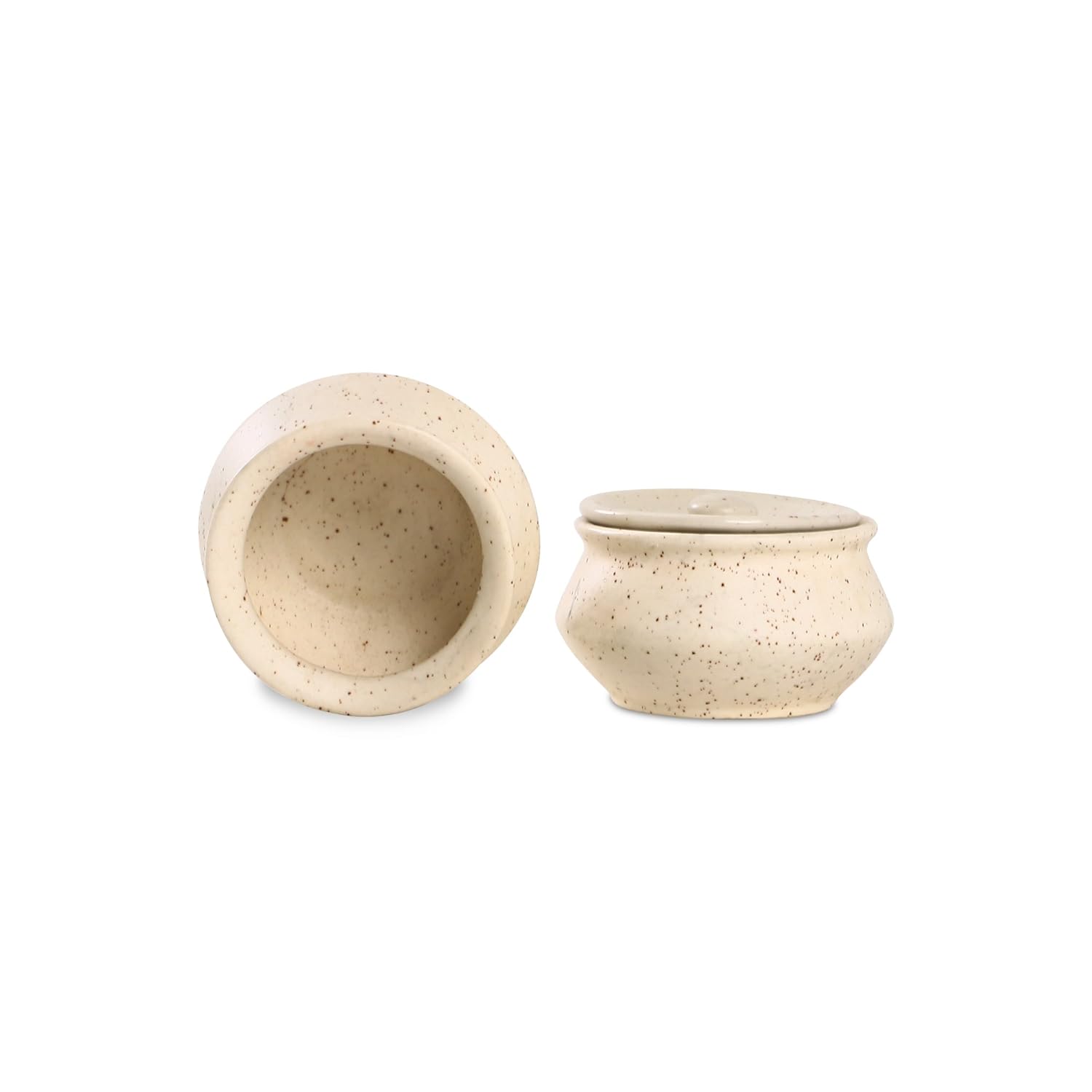 Caffeine Ceramic Stoneware Handmade Cream Matte Dip and Sauce (Set of 2) 120 ML - Caffeine Premium Stoneware