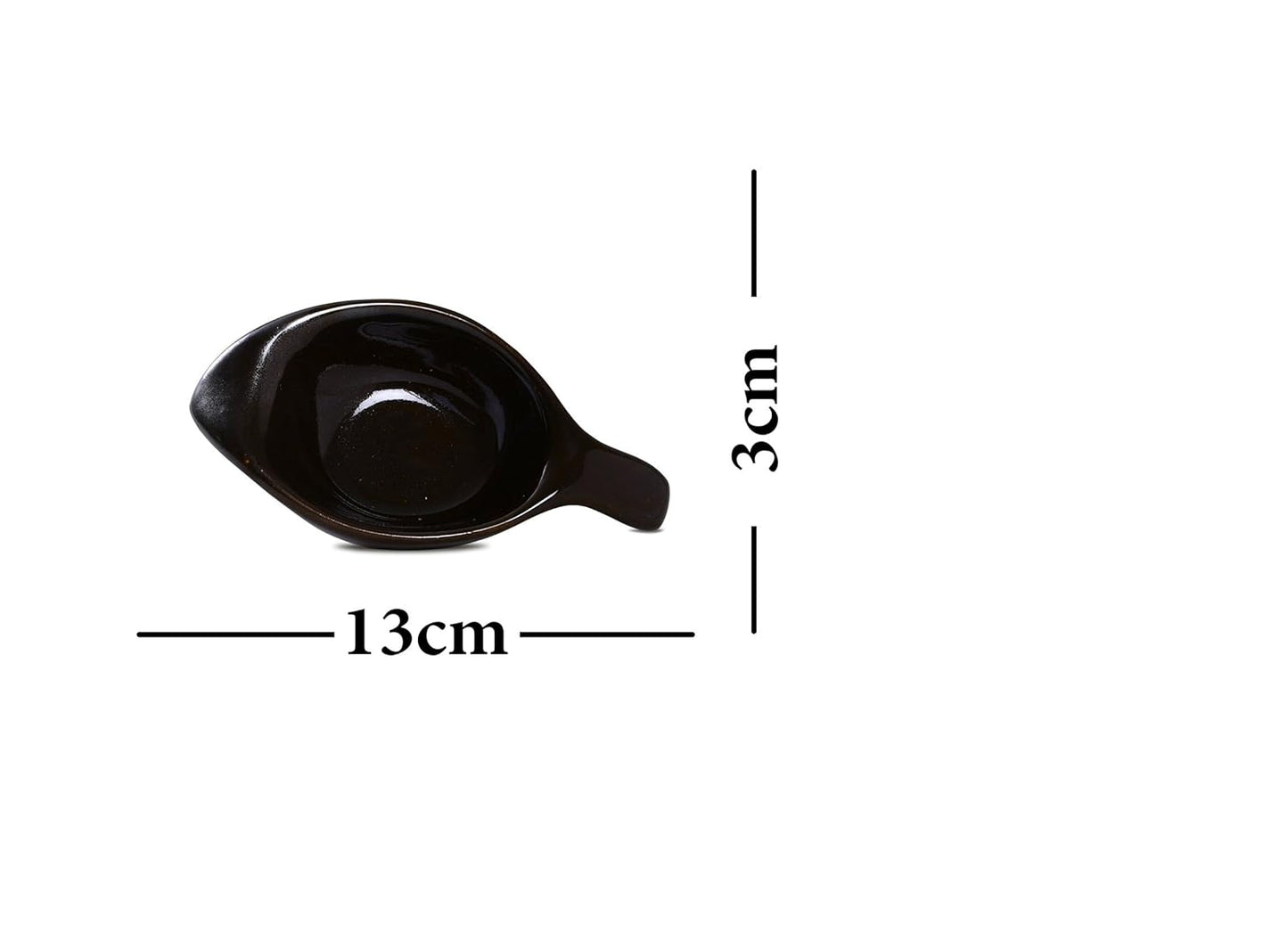 Caffeine Ceramic Handmade Black Glossy Dip and Sauce (Set of 4, 40 ml) - Caffeine Premium Stoneware