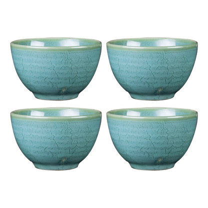 Caffeine Ceramic Handmade Ocean Green Dessert Bowl (Set of 4, 150 ml) - Caffeine Premium Stoneware