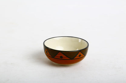Caffeine Ceramic Handmade Brown soorya Dessert Bowl (Set of 6, 150 ml) - Caffeine Premium Stoneware