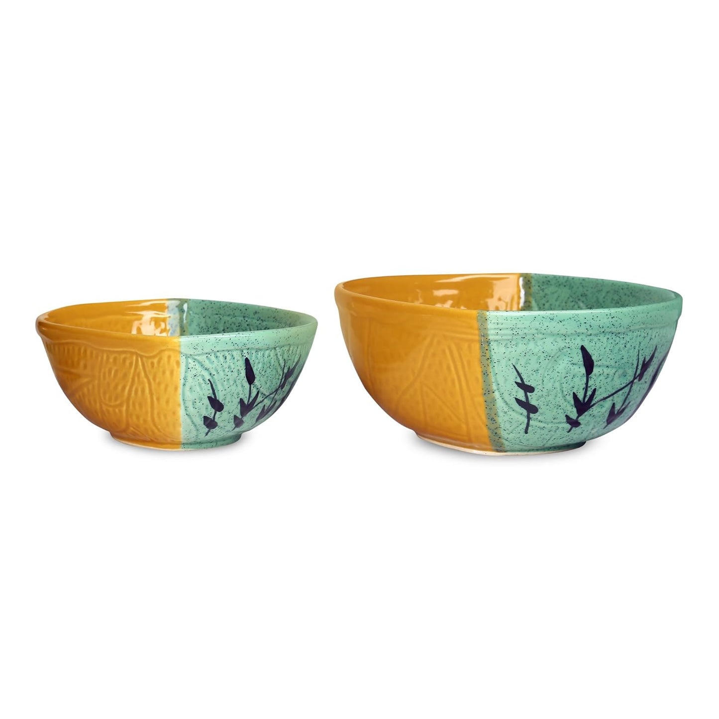 Caffeine Ceramic Handmade Multi Color Serving Bowl (Set of 3) - Caffeine Premium Stoneware