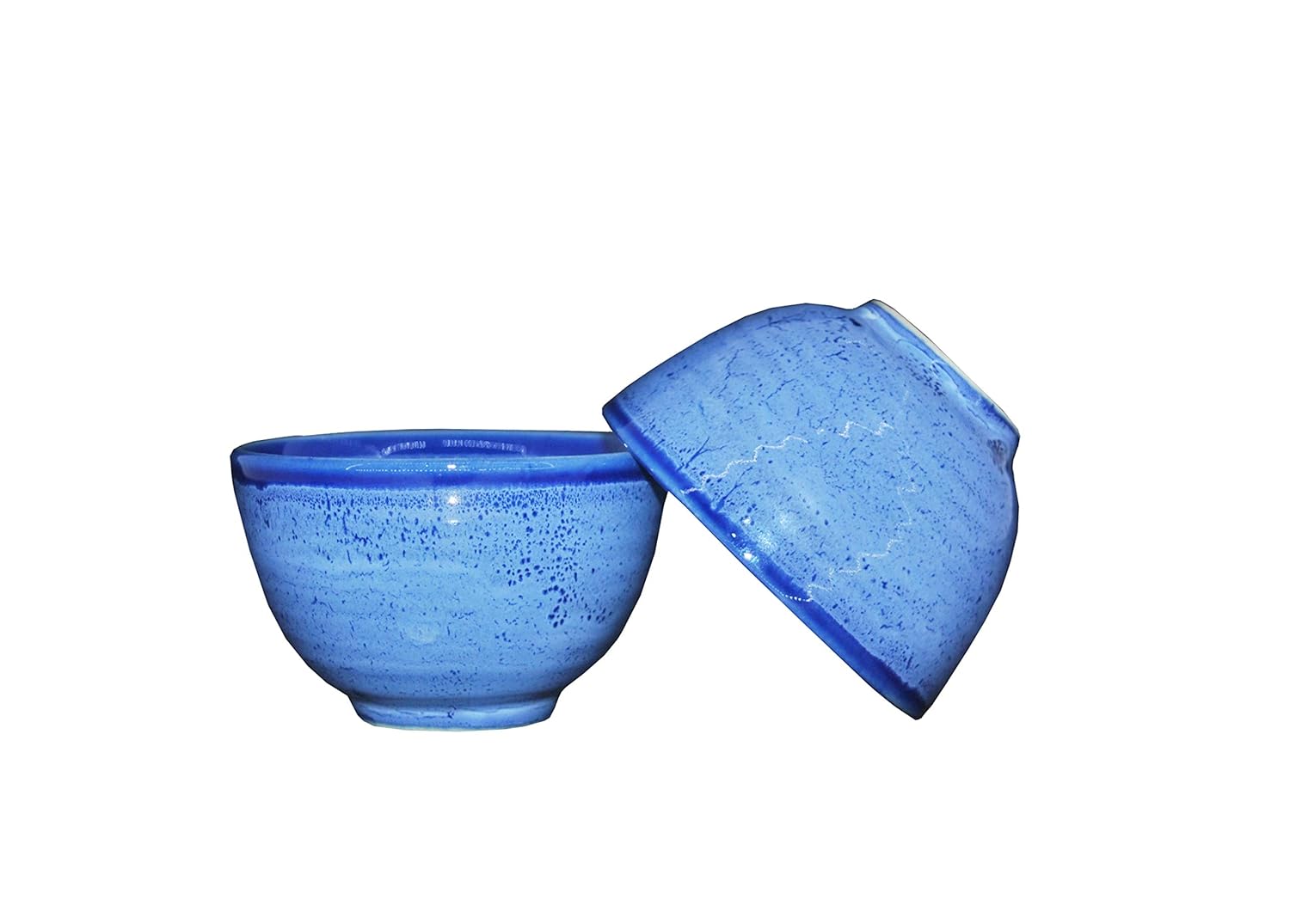 Caffeine Ceramic Handmade Blue Glossy Dessert Bowls (Set of 4, 150 ml ) - Caffeine Premium Stoneware