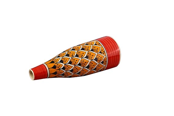 Caffeine Ceramic Handmade Orange Morocco Vase (1 Pc)