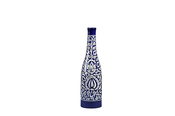 Caffeine Ceramic Handmade Blue Mughal Vase (1 Pc)