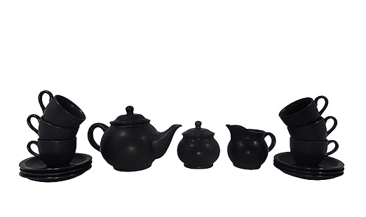 Caffeine Ceramic Handmade  Bold Black Tea Set (15 Pcs) - Caffeine Premium Stoneware