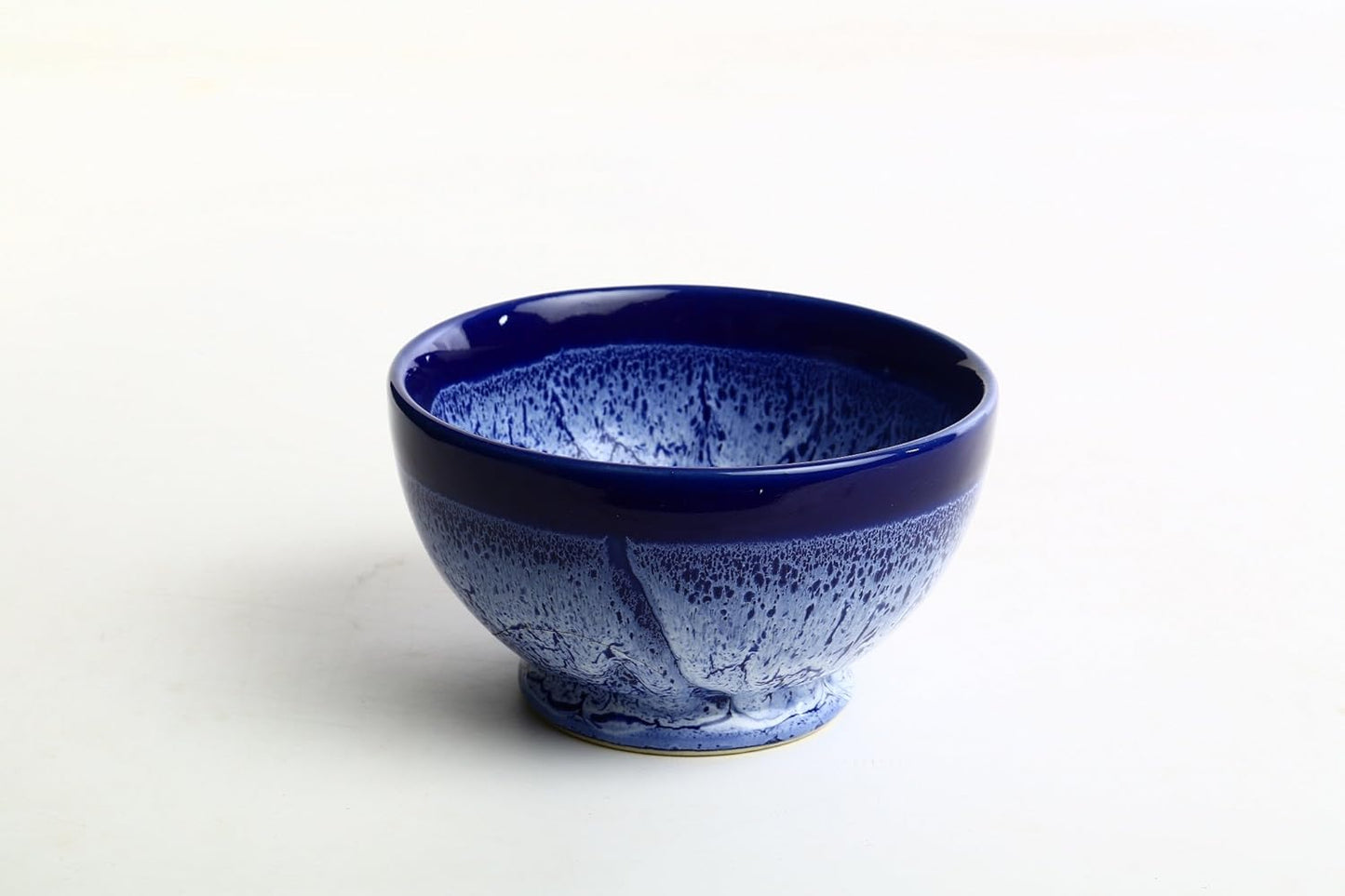 Caffeine Ceramic Handmade Blue Crackle Nut Serving Bowl (Set of 2) - Caffeine Premium Stoneware