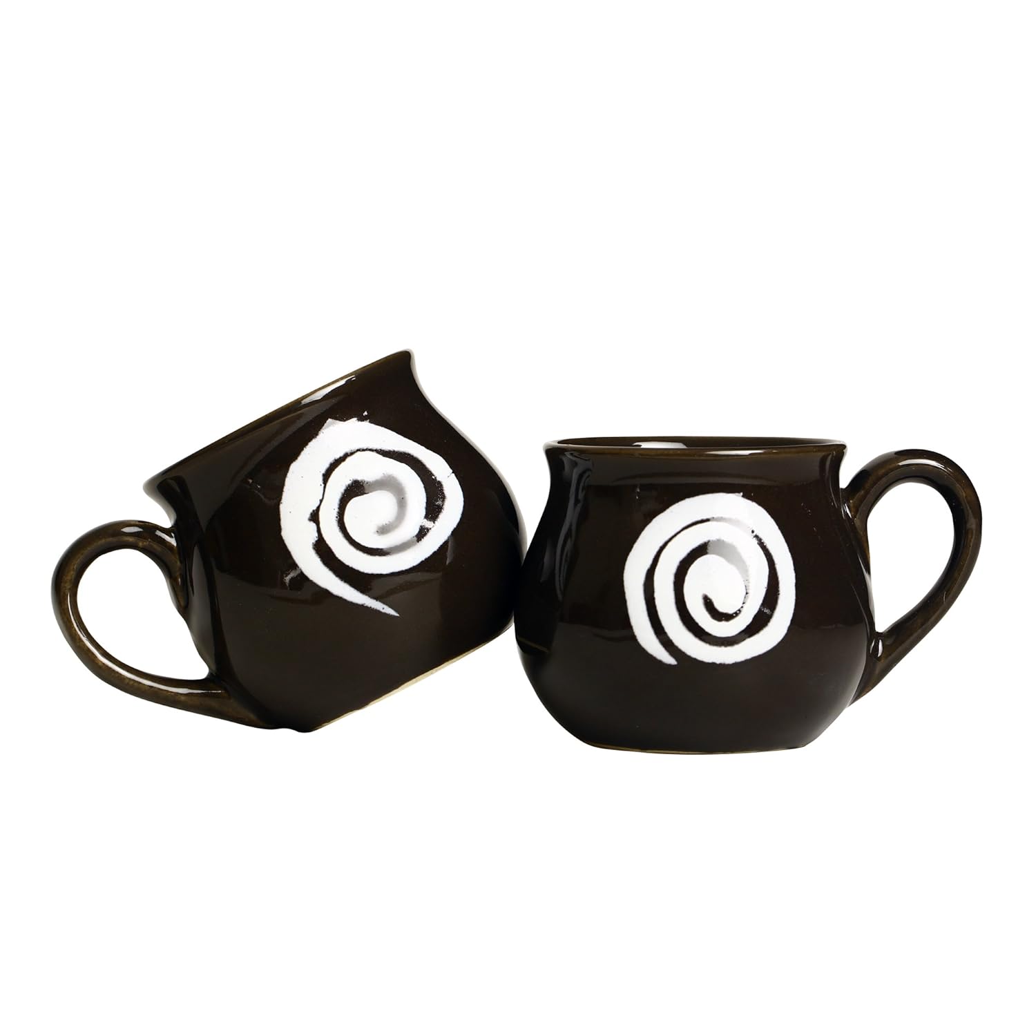 Caffeine Ceramic Handmade Black Doddle  Tea Cup  set of 4 - Caffeine Premium Stoneware