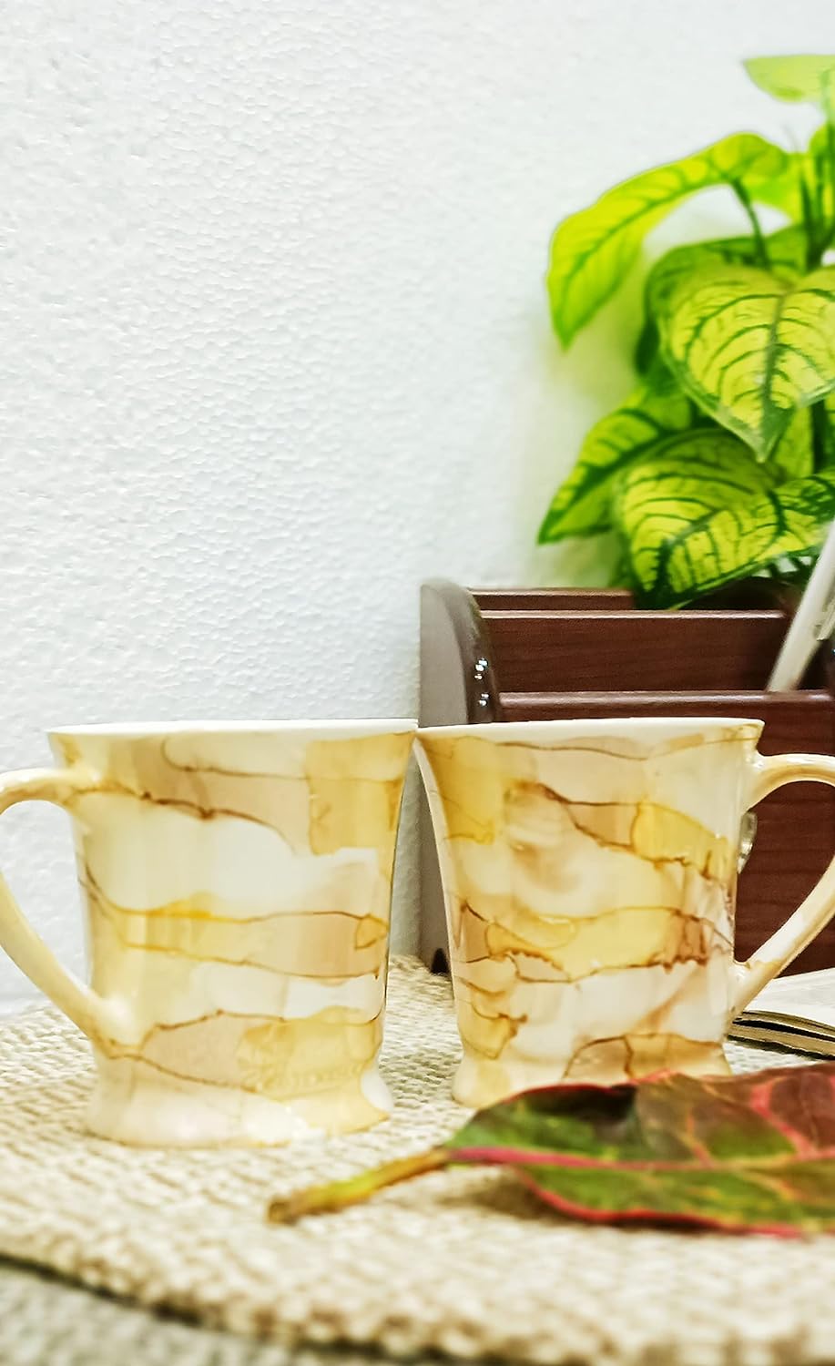 Caffeine Ceramic Handmade Yellow Tea Cup Set Set of 2 - Caffeine Premium Stoneware